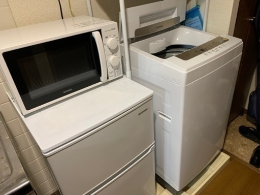 【2021年製IRIS OHYAMA3点セット】冷蔵庫、洗濯機、電子レンジ