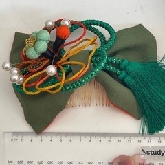髪飾り　緑　七五三 卒業式の画像