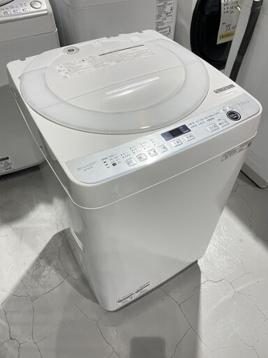 ★SHARP★ 7kg洗濯機 2021年 ES-GE7E ホワイト シャープ 新生活 一人暮らし 生活家電 50/60Hz共用 福島 郡山市 a