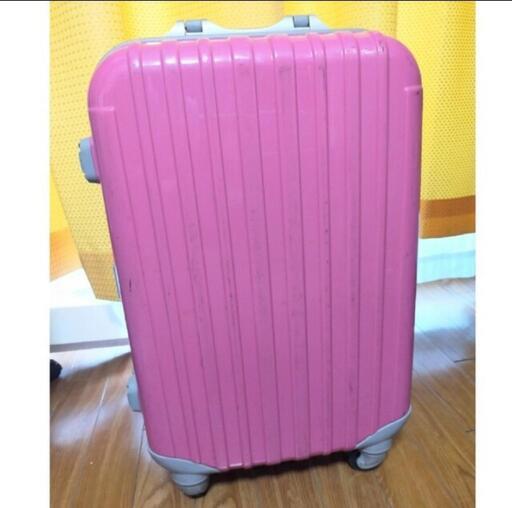 旅行スーツケース キャリーケース キャリーバッグ ピンクグレイ 大 鍵付
