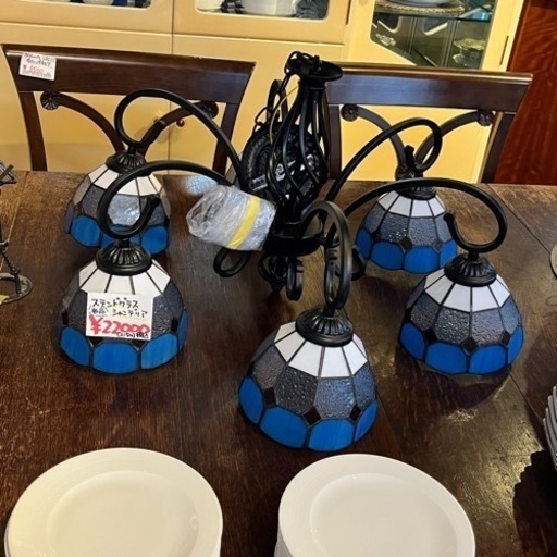 【新品】 アンティーク ステンドグラスシャンデリア 照明 フロアライト インテリア