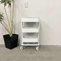  14368  IKEA キャスター付キッチンワゴン　スチールワゴン RASKOG   ◆大阪市内・東大阪市他 5,000円以上ご購入で無料配達いたします！◆ ※京都・高槻・枚方方面◆神戸・西宮・尼崎方面◆奈良方面、大阪南部方面　それぞれ条件付き無料配送あり！            の画像