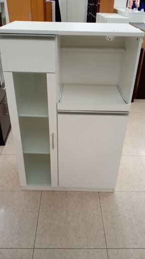 ★ジモティ割あり★  レンジ台 白 H118×D40×W75 クリーニング済み TJ2483