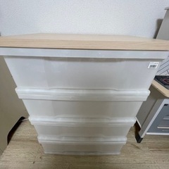 天板木　衣装ケース　2セット