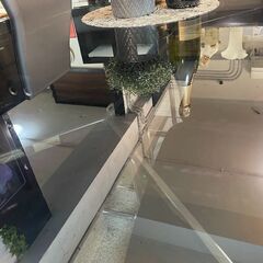 ダイニング5点セット　黒のガラステーブル