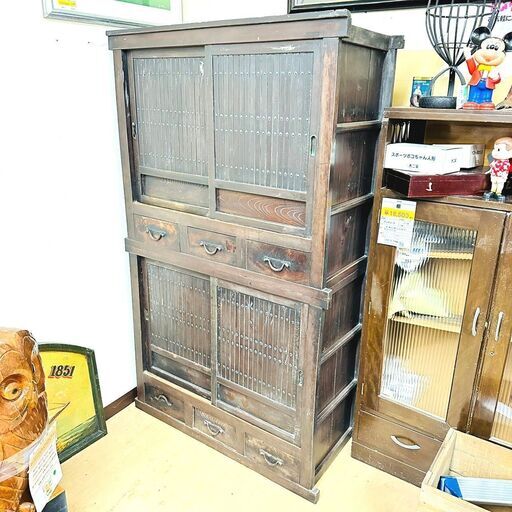 【家具・家電複数購入で割引可】昭和レトロ 水屋箪笥 セパレート 木製 家具 民芸品