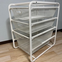 001  IKEA 廃盤品　アルゴート　3段メッシュバスケット　...
