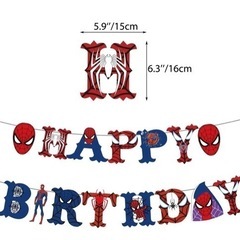 値下げ！スパイダーマン　バルーン　ガーランド　ケーキトッパー　セットの画像