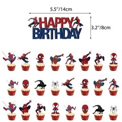 値下げ！スパイダーマン　バルーン　ガーランド　ケーキトッパー　セットの画像