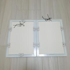 フォトフレーム ホワイト2個セット 40×32cmの画像