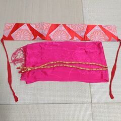 七五三 女の子 7歳 着物 足袋 作り帯 帯締め レトロ アンティーク セットの画像