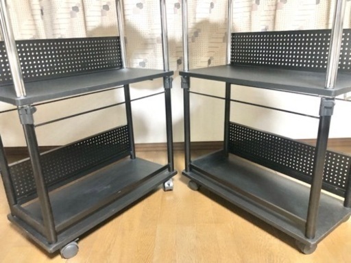 Bauhutte バウヒュッテ 昇降式PCデスク×1    pcワゴン×2