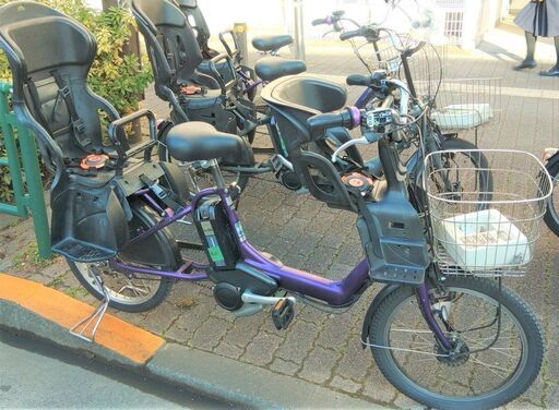 153?２０インチ、３人乗り、２人乗り、前かご、後チャイルドシート、子供乗せ、電動自転車  ?️オプション無料。後ろチャイルドシートを