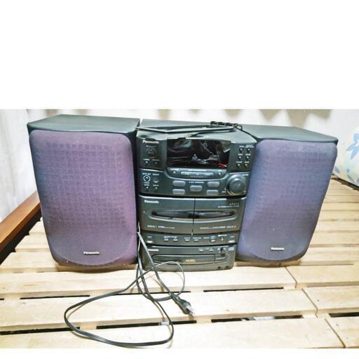 訳あり Panasonic SA-CH303 SB-CH303-K CDステレオシステム コンポ セット 黒 起動音出し確認済 CDトレイ開かず