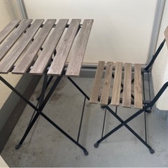 【27日限定】折りたたみテーブル&チェア1脚　IKEA TARNOの画像