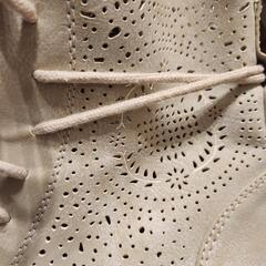 【美品】Graceland本革編み上げブーツベージュ24cmの画像