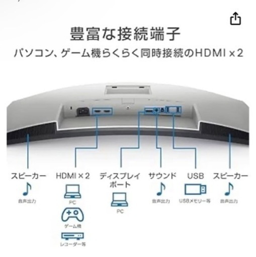 美品★DELL S3221QS 31.5㌅4K曲面ワイドモニター