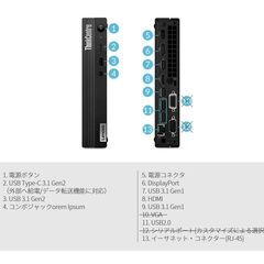 ThinkCentre M75q Tiny Gen 2 AMD Ryzen 5 PRO 5650GE搭載 8GBメモリー 256GB SSD Officeなし Windows10 Pro モニターなしの画像