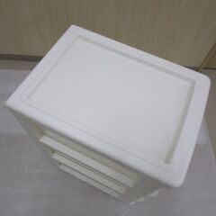 【堺市民限定】(2310-36) ３段衣装ケース ホワイト×クリアの画像