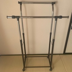 頑丈★ハンガーラック2列