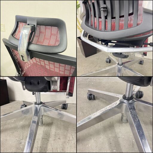 H 13722  ERGO AIR ネットフォースエルゴエアー　オフィスチェア　メッシュ　フットレスト   ◆大阪市内・東大阪市他 5
