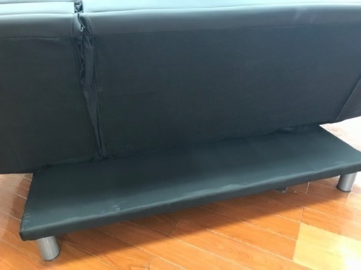 【決まりました】◯ソファベッド　合成皮革　ブラック