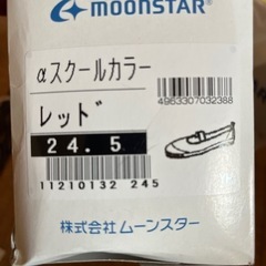 値下げ　未使用　上履き　赤　24.5の画像