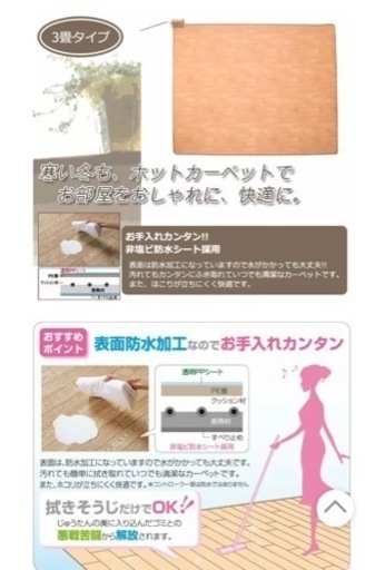 ホットカーペット　フローリング調　山善