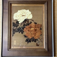木象嵌 (木画)長澤正秀　牡丹