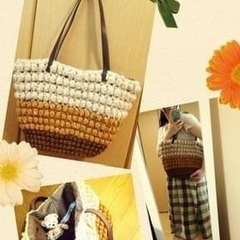 【ポップコーン編みバッグ】