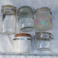 ☆無料☆地元のみ発送不可☆ガラス密封容器　５個セット☆