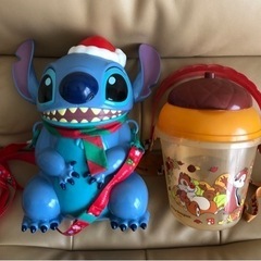 ディズニー　ポップコーンケース2個＋バスケット