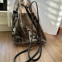 【美品】クリア　バッグ　トートバッグ　ショルダーバッグ　ナイロン　グレーの画像