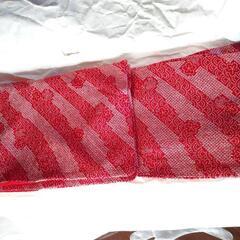 道行コート(赤)、着物(総絞り,赤,花柄)の画像