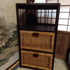籐の引き出し２段のチェスト　値下げ　3月まで