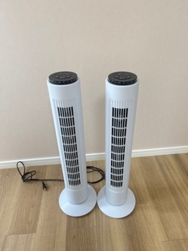 お取引予定者決まりました⭕️タワーファン　扇風機　2つセット　STF-DC3 ホワイト　リモコン付き