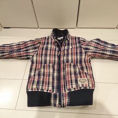 キッズ服　男の子 サイズ１１０長袖ジャンパー１点（ストライプ柄）の画像