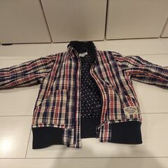 キッズ服　男の子 サイズ１１０長袖ジャンパー１点（ストライプ柄）の画像