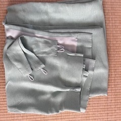 ニトリ　防炎カーテン　グリーン