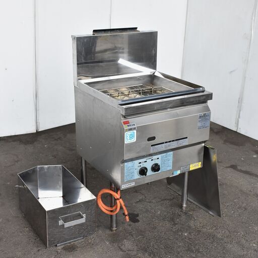 【ヤ取終了11/16】≪yt939ジ≫ コメットカトウ ガスフライヤー CF2-GA23-L20 LPガス用 1槽式 油量20L 幅55cm 奥行60cm 2016年製 現状品 51015-08