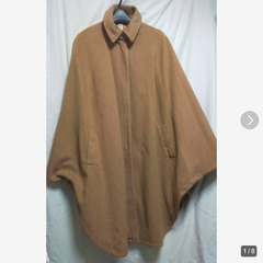 ★複数割★新品★ステンカラーケープコート(ブラウン、M)