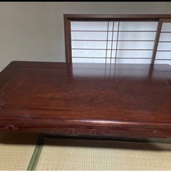 国産メーカーNICHIBI日美 天然木 重厚 彫刻入 和室テーブ...