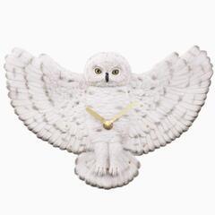★新品★ セトクラフト 壁掛け 時計 フクロウ シロフクロウ ヘドウィグ風 動物の画像