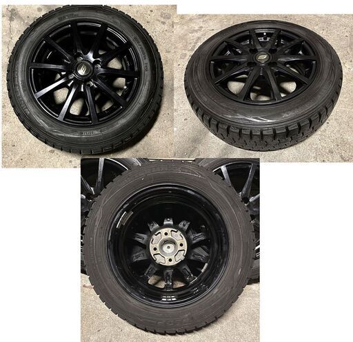 中古 アルミホイール STRANGERR R14 5.5J +38 100 ダンロップ スタッドレスセット165/65 14インチ　タント　軽自動車