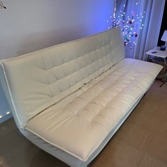 ソファーベッド(合皮／ホワイト)の画像