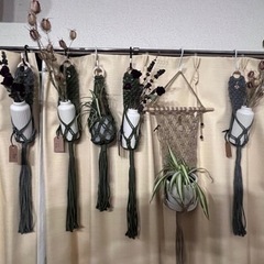 お話し中。【ハンドメイド】マクラメプラントハンガー
