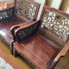 中国家具 中国骨董 唐木家具 応接間セット アンティーク レトロ