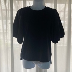 1012.KHALITA　ふんわりお袖の黒の半袖トップス☆