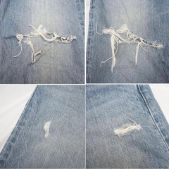 AZUL by moussy ハイウエスト ワイド デニム パンツw26アズールの画像