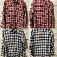 まとめ売り　メンズネルシャツ2点セット　メンズMサイズ　赤と青　...